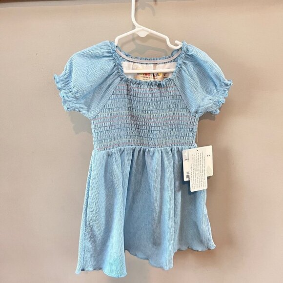 DotDotSmile Fashion Collection NEW Blue Rainbow Smocked Dress- Size‎ 2T - Picture 1 of 4